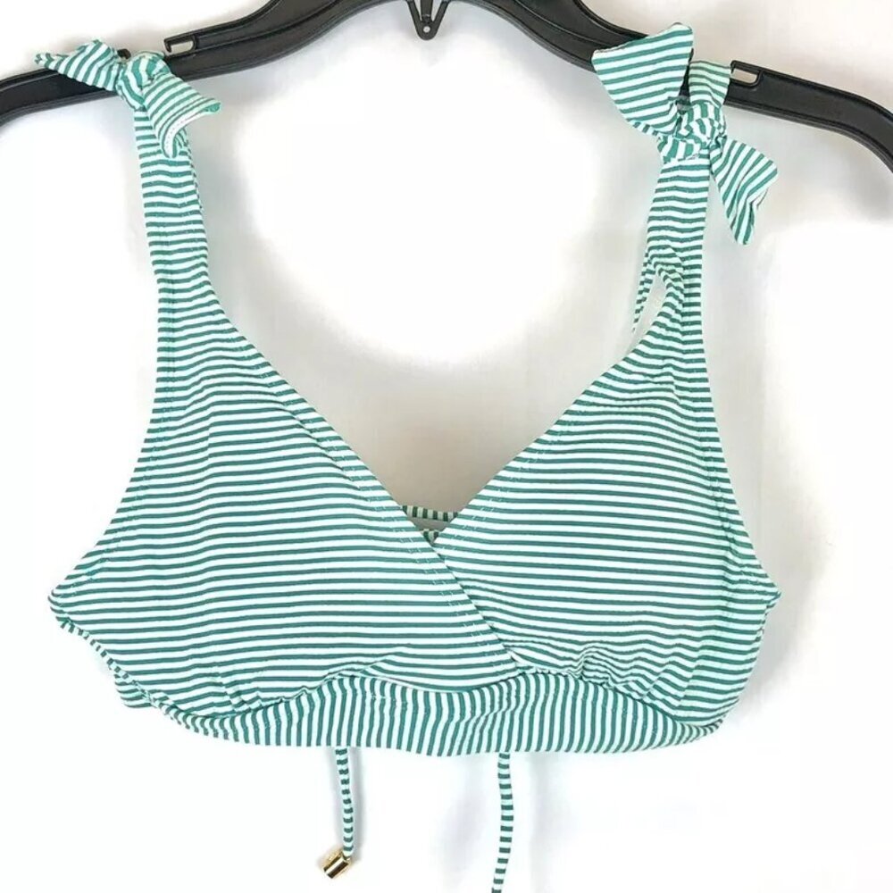 Ralph Lauren Women’s Searsucker White Underwire Bikini Top, Size 4